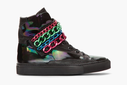 the kiosk -- Raf Simons Black & Tricolor Chained Velcro Sneaker